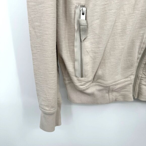 AllSaints Aries Cotton bomber jacket in gray classic full zip pockets tan gray t - Picture 5 of 12